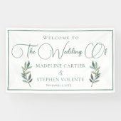 Elegante grüne Eukalyptus Leaf Hochzeit im Herbst Banner (Horizontal)