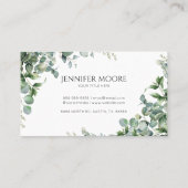 Elegante grüne Eukalyptus-Pflanze-Blätter Visitenkarte (Rückseite)
