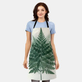 Elegante grüne Farnwedel Botanisch Schürze (Getragen)