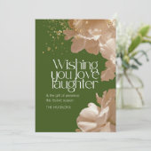 Elegante Grüne Feiertage Goldene Jahreszeit Feiertagskarte (Stehend Vorderseite)