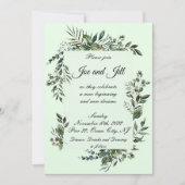 Elegante Grüne Flat Wedding Einladung (Vorderseite)