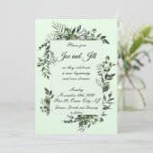 Elegante Grüne Flat Wedding Einladung (Stehend Vorderseite)