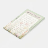 Elegante grüne Flora Wildblumen Post-it Klebezettel (angewinkelt)