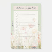 Elegante grüne Flora Wildblumen Post-it Klebezettel (Vorderseite)