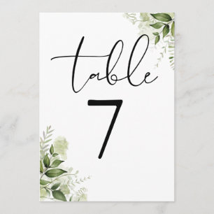 Elegante grüne Floral Hochzeit Tischnummer