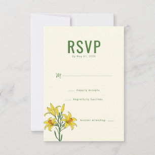 Elegante grüne florale RSVP Karte
