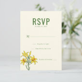 Elegante grüne florale RSVP Karte (Stehend Vorderseite)