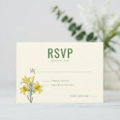 Elegante grüne florale RSVP Karte (Stehend Vorderseite)