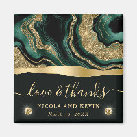 Elegante Grüne Foil and Gold Glitzer Agate Wedding
