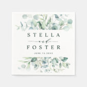 Elegante grüne Foliage Hochzeit Serviette (Vorderseite)