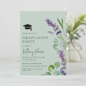Elegante Grüne Foto Graduation Party Einladung (Stehend Vorderseite)