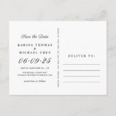 Elegante grüne Fotocollage Hochzeit speichern Sie  Ankündigungspostkarte (Rückseite)