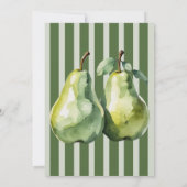 Elegante grüne Frucht perfekte Birnen-Brautjungfer Einladung (Rückseite)