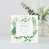 Elegante Grüne Frühlings- oder Sommergarten Hochze Einladung (Stehend Vorderseite)