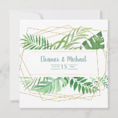 Elegante Grüne Frühlings- oder Sommergarten Hochze Einladung (Rückseite)
