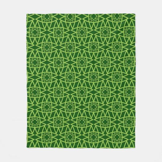 Elegante grüne geometrische Muster Fleecedecke (Vorderseite)