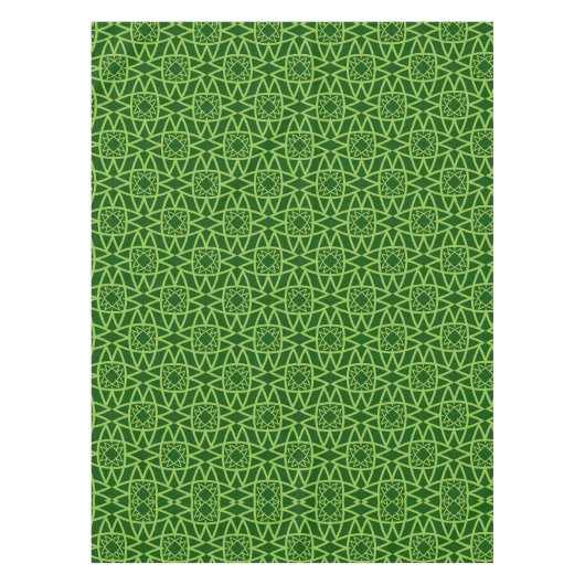 Elegante grüne geometrische Muster Tischdecke (Vorderseite)