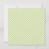 Elegante grüne Gingham-Muster-Babyparty Einladung (Rückseite)