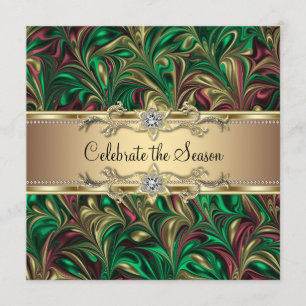 Elegante grüne Gold-Weihnachtsfeier Einladung