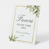 Elegante grüne goldene Botanische Gastgeschenke Ho Sockelschild (Vorderseite)