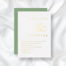 Elegante grüne goldene Et-Zeichen-Hochzeit  