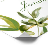 Elegante Grüne goldene Hochzeit Poster (Ecke)