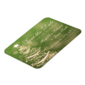 Elegante grüne goldene Weihnachtsfeiern retten das Magnet (Linke Seite)