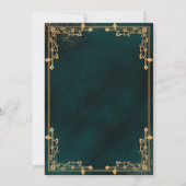 Elegante grüne Goldgrenze Islamische Hochzeit Einladung (Rückseite)