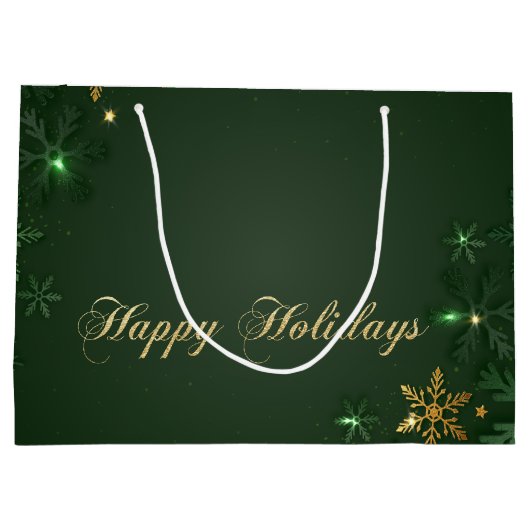 Elegante grüne Goldmedaille Große Geschenktüte (Rückseite)