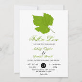 Elegante Grüne Herbstlaube Herbstblütenhochzeit Einladung (Vorderseite)