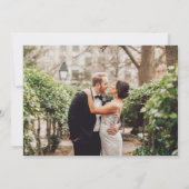 Elegante Grüne Hochzeit Einladung mit Foto (Rückseite)