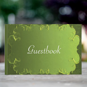 Elegante Grüne Hochzeit Gästebuch