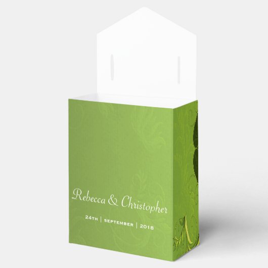Elegante Grüne Hochzeit Geschenkschachtel (Geöffnet)