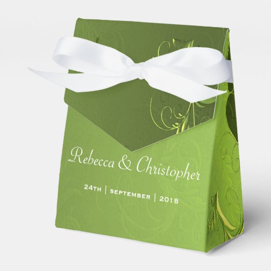 Elegante Grüne Hochzeit Geschenkschachtel (Vorderseite)