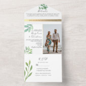 Elegante Grüne Hochzeit in einer Einladung (Innen Boden)