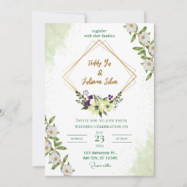 "Elegante Grüne Hochzeit: Inspiriert von der Natur Einladung