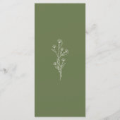 Elegante Grüne Hochzeit Menükarte (Rückseite)