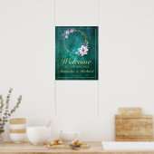 Elegante Grüne Hochzeit Poster (Küche)