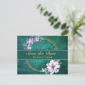 Elegante Grüne Hochzeit Postkarte (Stehend Vorderseite)