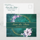 Elegante Grüne Hochzeit Postkarte (Vorne/Hinten)