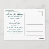 Elegante Grüne Hochzeit Postkarte (Rückseite)
