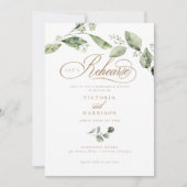 Elegante Grüne Hochzeit Probe Dinner Einladung (Vorderseite)