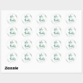 Elegante grüne Hochzeit  Runder Aufkleber (Blatt)