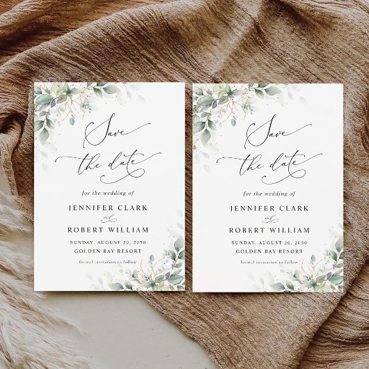 Elegante Grüne Hochzeit Save The Date Einladung