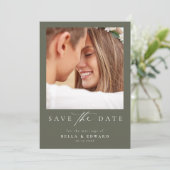 Elegante grüne Hochzeit spart das Datum Save The Date (Stehend Vorderseite)