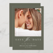 Elegante grüne Hochzeit spart das Datum Save The Date (Vorne/Hinten)
