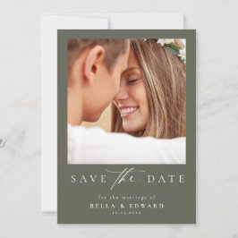 Elegante grüne Hochzeit spart das Datum Save The Date