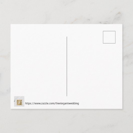 Elegante grüne Hochzeit speichern Sie das Datum Ankündigungspostkarte (Rückseite)