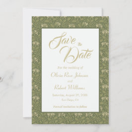 Elegante grüne Hochzeit speichern Sie das Datum Save The Date