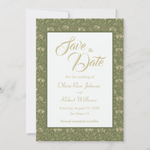 Elegante grüne Hochzeit speichern Sie das Datum Save The Date